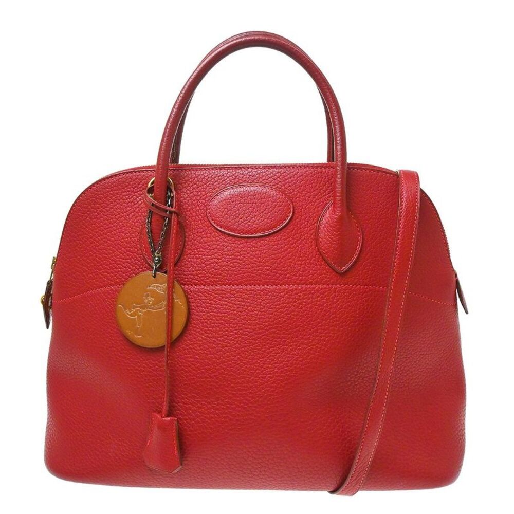 Hermes Bolide Clemence Red Leather Handbag